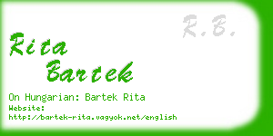 rita bartek business card
